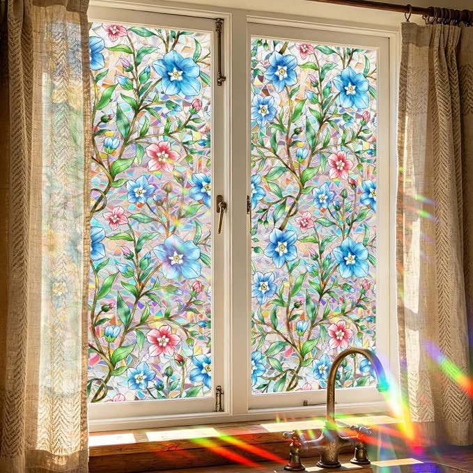 Vine Flower Window Privacy Film Stained Glass, Decorative Window Cling - Image 8