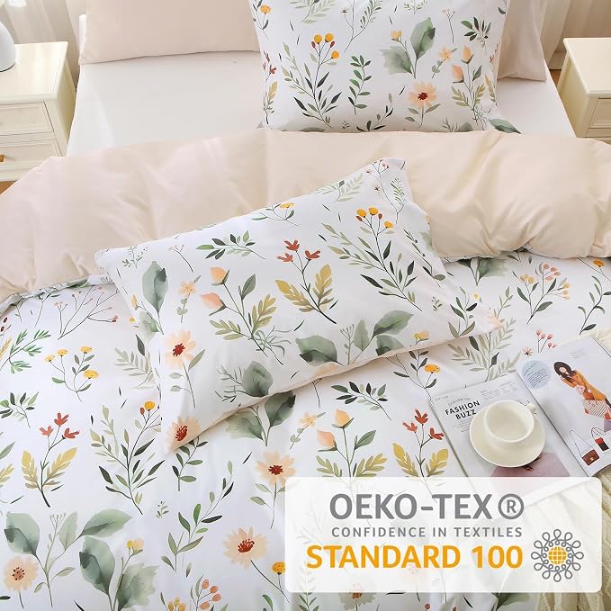 Duvet Cover King Size, Reversible Floral Vintage Duvet Cover Set - Image 4