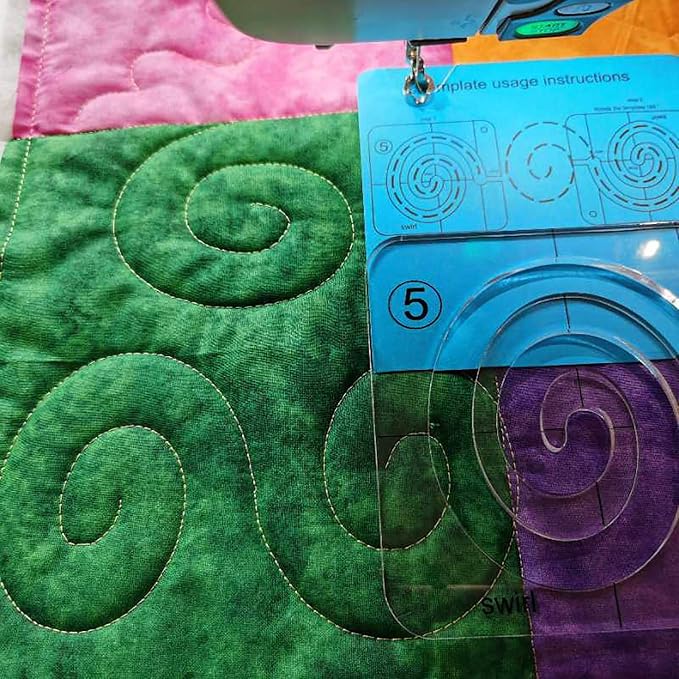 Swirl Template for Quilting Fits Inside FMQ Grip 5 Quilting Templates for by YICBOR