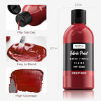Nicpro Dark Red Fabric Paint, 8.45 oz Fabric Paint - Image 2
