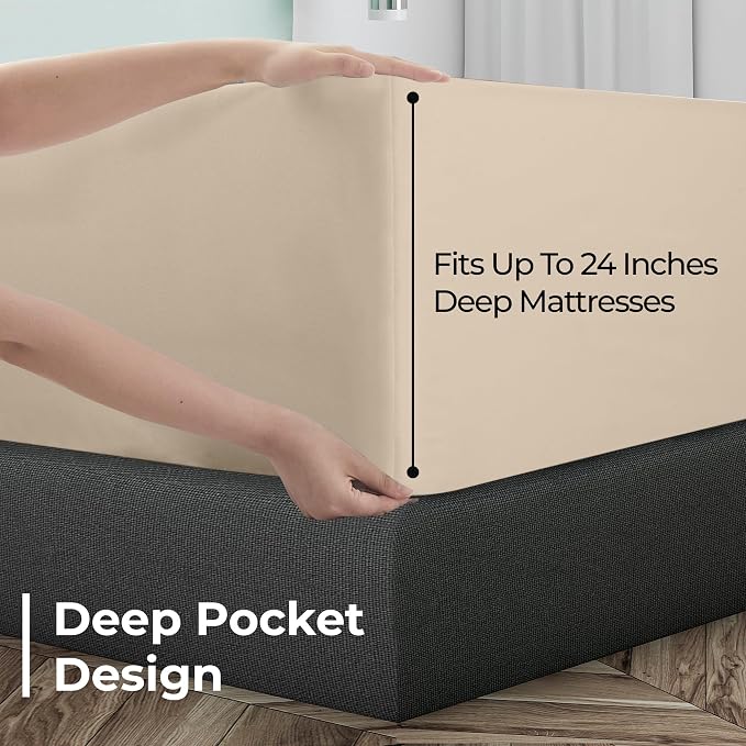 Royale Linens Extra Deep Pocket Queen Fitted Sheet Only - Image 4