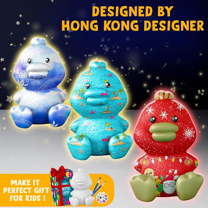 Goody King Paint Your Own Duck Lamp Kit, DIY Duck Night Light, Arts & Crafts - Image 6