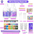 HeyClear 68 oz Epoxy Resin Kit Crystal Clear, Hard 2 Part Epoxy and Hardener - Image 4