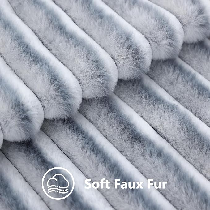 decorUhome Cozy Faux Fur Throw Pillow Covers 24x24 Set of 2 Decorative Soft - Image 3