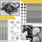 MARTCOLOR 26 Pcs Drawing Sketching Pencil Set, Graphite Pencils | Charcoal - Image 3