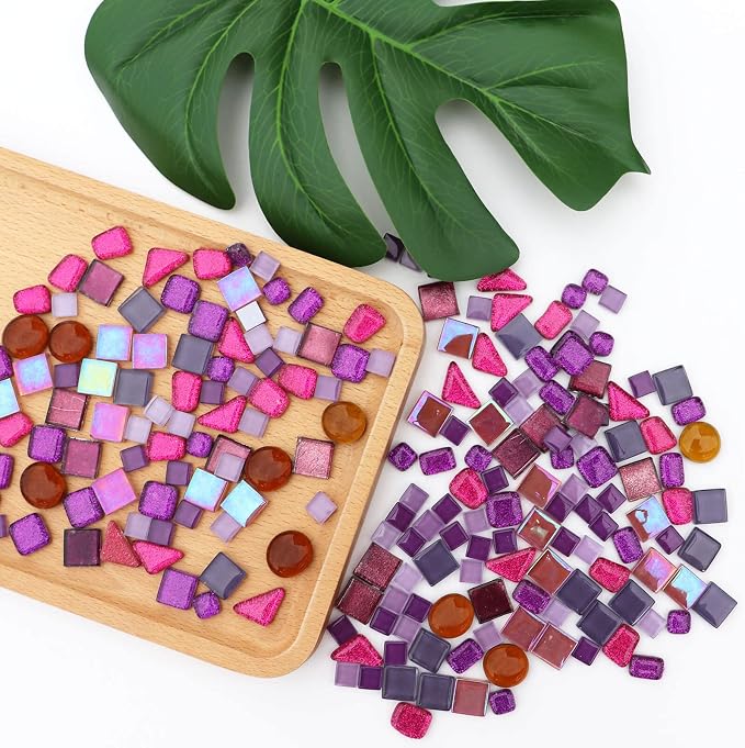 LITMIND Assorted Purple Irregular Crystal Mosaic Tiles, 9oz Value Pack - Image 3