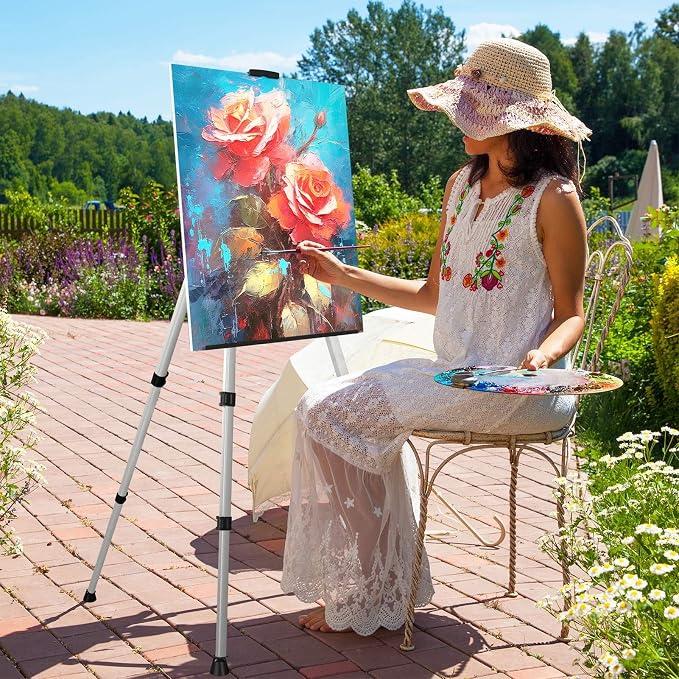 Art Easel Stand for Painting or Sign, Portable Adjustable 66 inches Display - Image 2