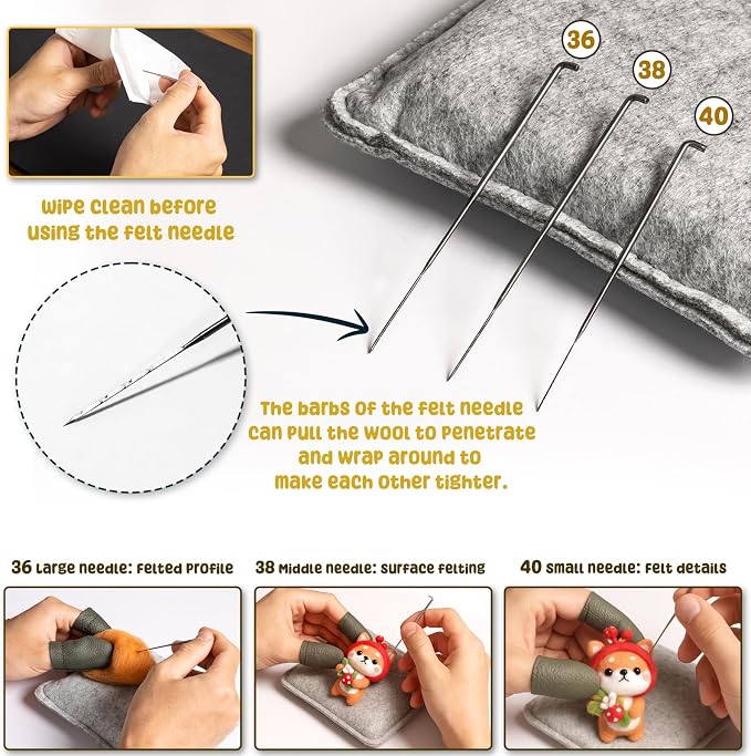 KIDS KING Needle Felting Kit for Beginners & Adults – 6 Piece of Shiba Inu - Image 6