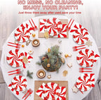 50 Guests Christmas Candy Cane Plates and Napkins Party Supplies Peppermint - Image 6