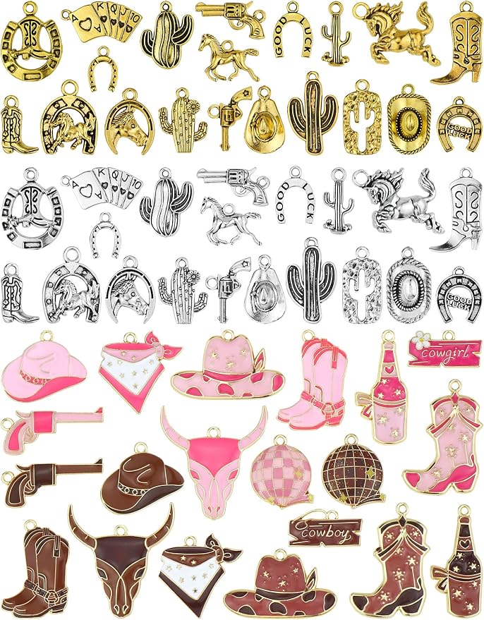 YETOOME 60pcs Western Cowboy & Cowgirl Charms by Unknown