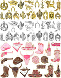 YETOOME 60pcs Western Cowboy & Cowgirl Charms by Unknown