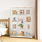 FLYMUHJIA Curio Cabinets with Glass Doors Modern Glass Shelves Tempered Glass - Image 2