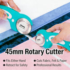 Quilting Kit with Quilting Ruler Holder, Rotary Cutter, Curved Corner Cutter - Image 3