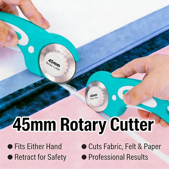 Quilting Kit with Quilting Ruler Holder, Rotary Cutter, Curved Corner Cutter - Image 3