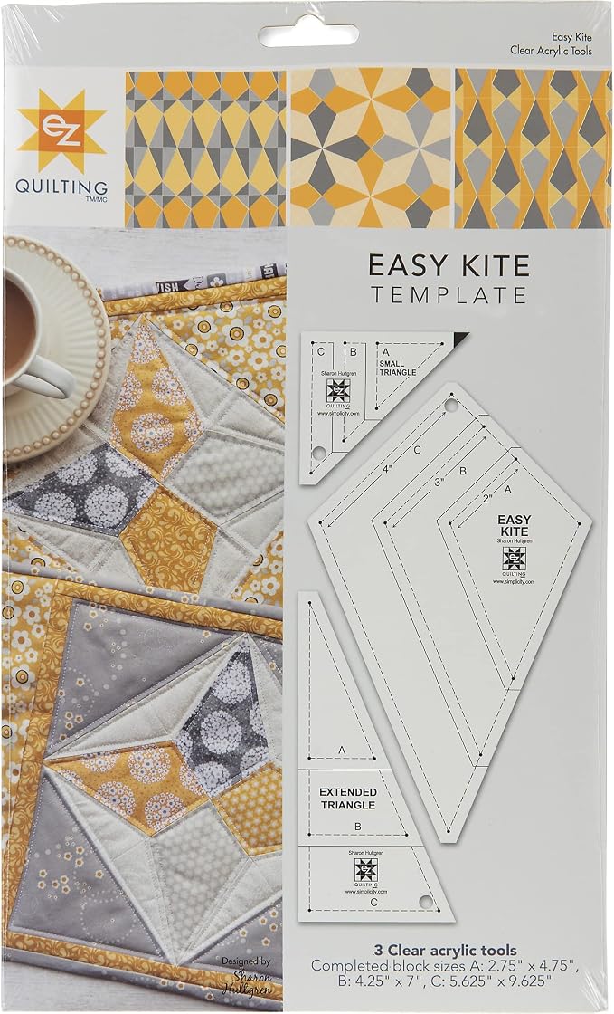 EZ Quilting 8829477 Acrylic Kite Quilting Template Set, Sizes 2.75" x 4.75" by CRGibsonSignature