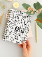 Cute Dog Spiral Notebook, Dog Lovers Mom Dad Gifts Journal, Funny Black and - Image 3