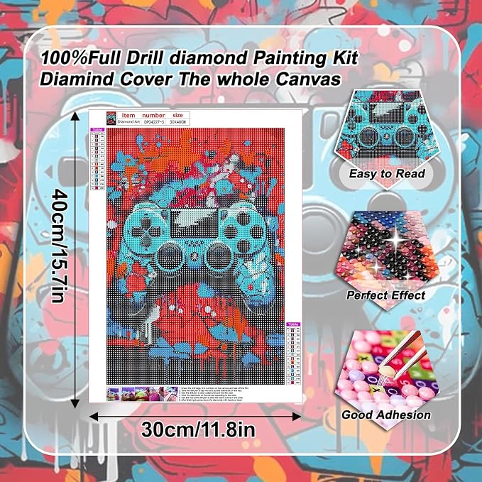 VeGuude Diamond Painting Kits for Adults, DIY Gaming Equipment 3 Pack Diamond - Image 3
