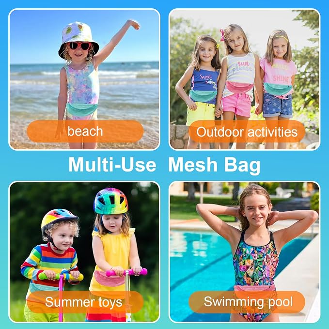Mesh Beach Bag for kids, Shell Bags for Beach, Fanny Pack Shell Bags for - Image 7