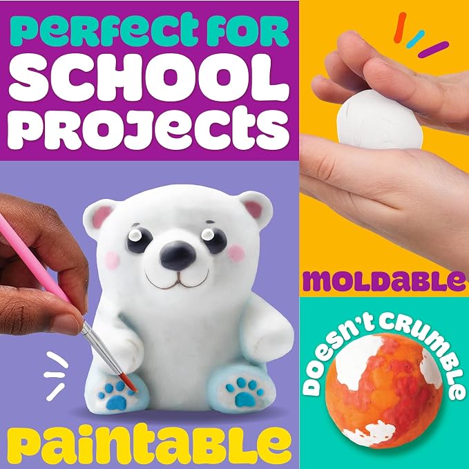 Play-Doh Air Dry Clay Bundle, 4 Squishy Air-Dry Clays in 4 Colors, Arts and - Image 3