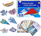 Paper Airplane Kits with 16 Classic Designs, 32 Sheets of Colorful Origami Paper by Unknown