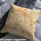 Feelyou Dragonfly Fabric by The Yard, Vintage Birds Floral Upholstery Fabric - Image 4