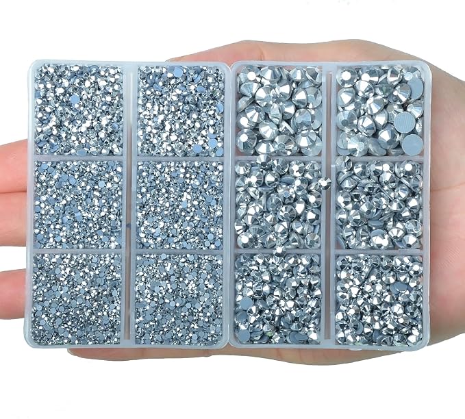 10000Pcs 2-Boxes Mixed Size Hot Fix Round Crystals Gems Glass Stones Hotfix - Image 4