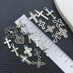 WOCRAFT 60pcs Antique Silver Cross Bracelet Charms - Image 3