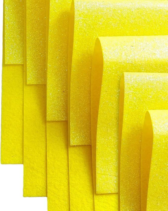 Jtnohx Glitter Felt Fabric, 8 x12 inches Felt Square Glitter - Image 2