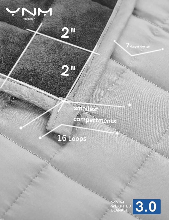 YnM Exclusive Weighted Blanket, Cooling Bamboo & Cozy Velvet Dual-Sided - Image 5