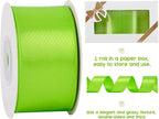 HUIHUANG Lime Green Wired Ribbon 1-1/2 inch Lime Green Satin Wire Ribbon - Image 3