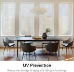VELIMAX Reeded Glass Privacy Film, Frosted Window Vinyl, 3D Decorative Window - Image 5
