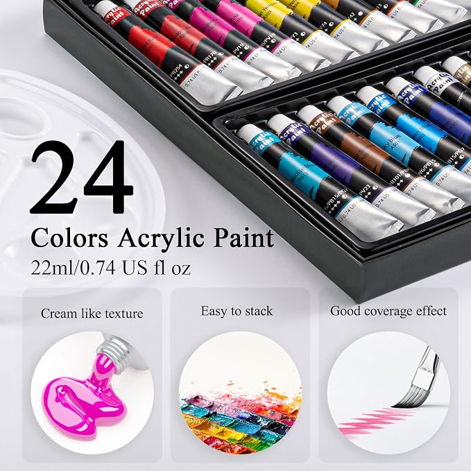 Inburit Acrylic Paint Set for Kids & Adults, Art Supplies Kit - Image 3
