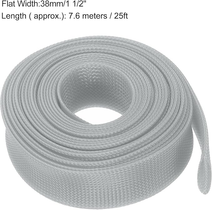 uxcell Expandable Sleeving, 1 1/2-inch 25ft Cable Sleeve - Image 3