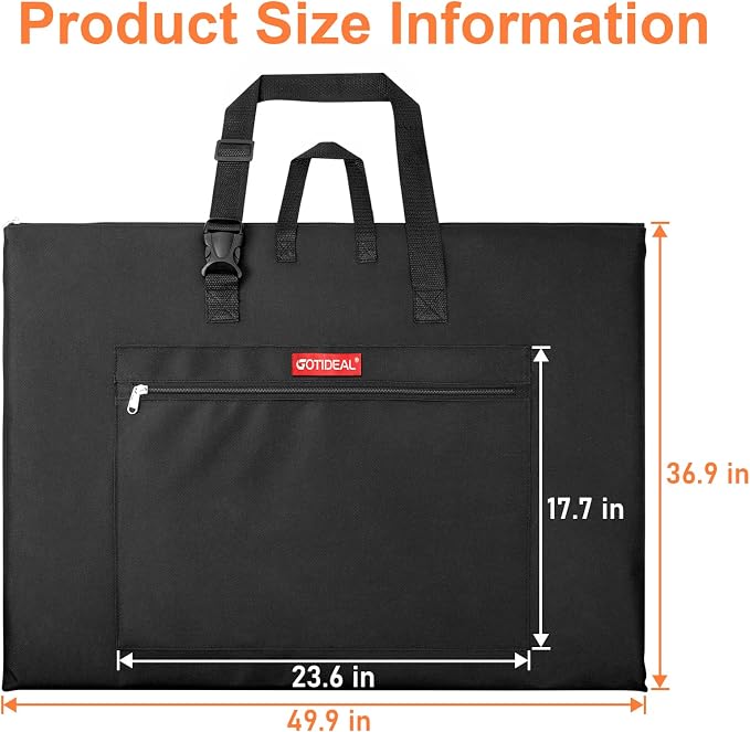GOTIDEAL Large Art Portfolio Bag, 36x48 Inches Waterproof Art Portfolio Case - Image 2