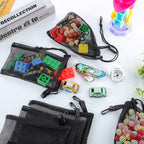 8 Pieces Black Mesh Drawstring Bags - Image 3
