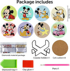 8 Pcs Cute Cartoon Diamond Art Coasters Kit - Image 2