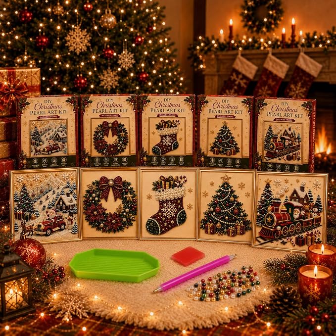 DIY Christmas Pearl Diamond Painting Art Kit by Unknown
