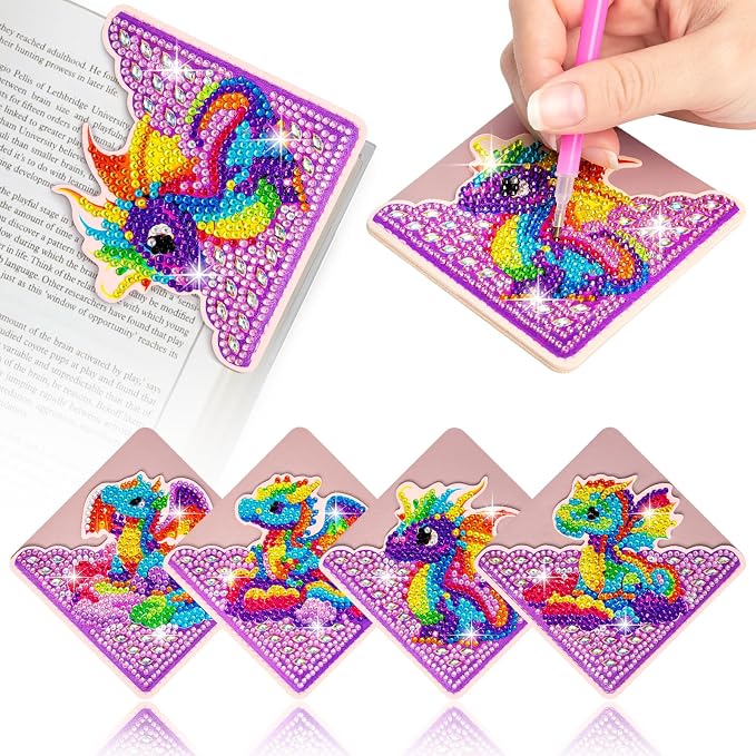 WIVICO 4Pcs Diamond Painting Bookmarks, Diamond Pearl Art Kits by WIVICO