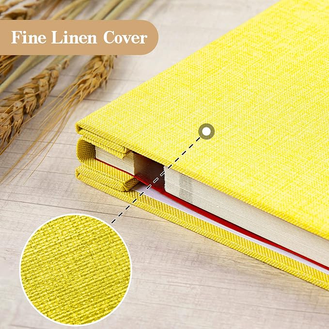 potricher Large Photo Album Self Adhesive 3x5 4x6 5x7 8x10 Pictures Linen Cover - Image 5