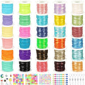 KAMJUNTAR Lanyard String Kit, 30 Rolls Gimp String Plastic Lacing Cord by KAMJUNTAR