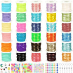 KAMJUNTAR Lanyard String Kit, 30 Rolls Gimp String Plastic Lacing Cord by KAMJUNTAR