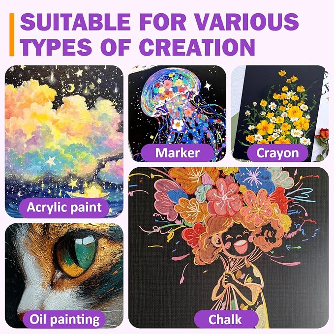 12 Pack Black Canvas for Painting 11x14 Inch, Canvas Boards for Painting - Image 4