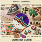 Soft Brown Felt Fabric Sheets for Crafts, 8 x 12 Inch Felt Squares, Patchwork - Image 4