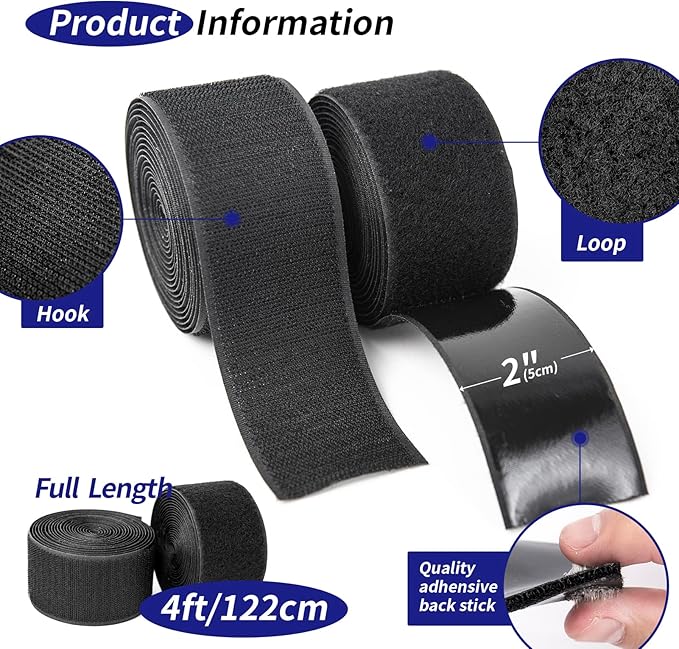 Art3d 4ft x 2 in. Hook and Loop Rolls Sticky Back, Double-Sided Command - Image 3
