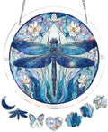 Acrylic Puzzle Suncatcher, Lotus Pond Dragonfly Sun Catcher by Unknown