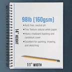 U.S. Art Supply 11"x14" Mixed Media Sketchbook, 2 Pack, 98 lb - Image 3