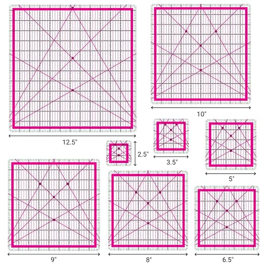 8 Quilting Rulers, Quilting Square Rulers | Quilting Rulers and Templates - Image 4