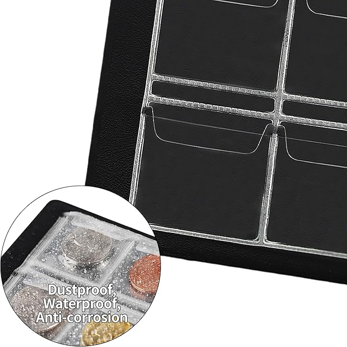 Coin Collection Book Holders for Collectors, 12 Mixed Pages 108 Pockets Coin - Image 5