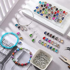 Inbagi 160 Pcs Crystal Birthstone Charms Beads Pendants and Lobster Claw Clasp - Image 7