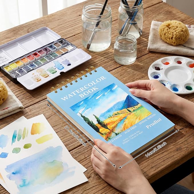 35 Sheets Watercolor Paper Pad 5.5x8.5 Inch, 140 lb/300 GSM Cold Press Water - Image 2